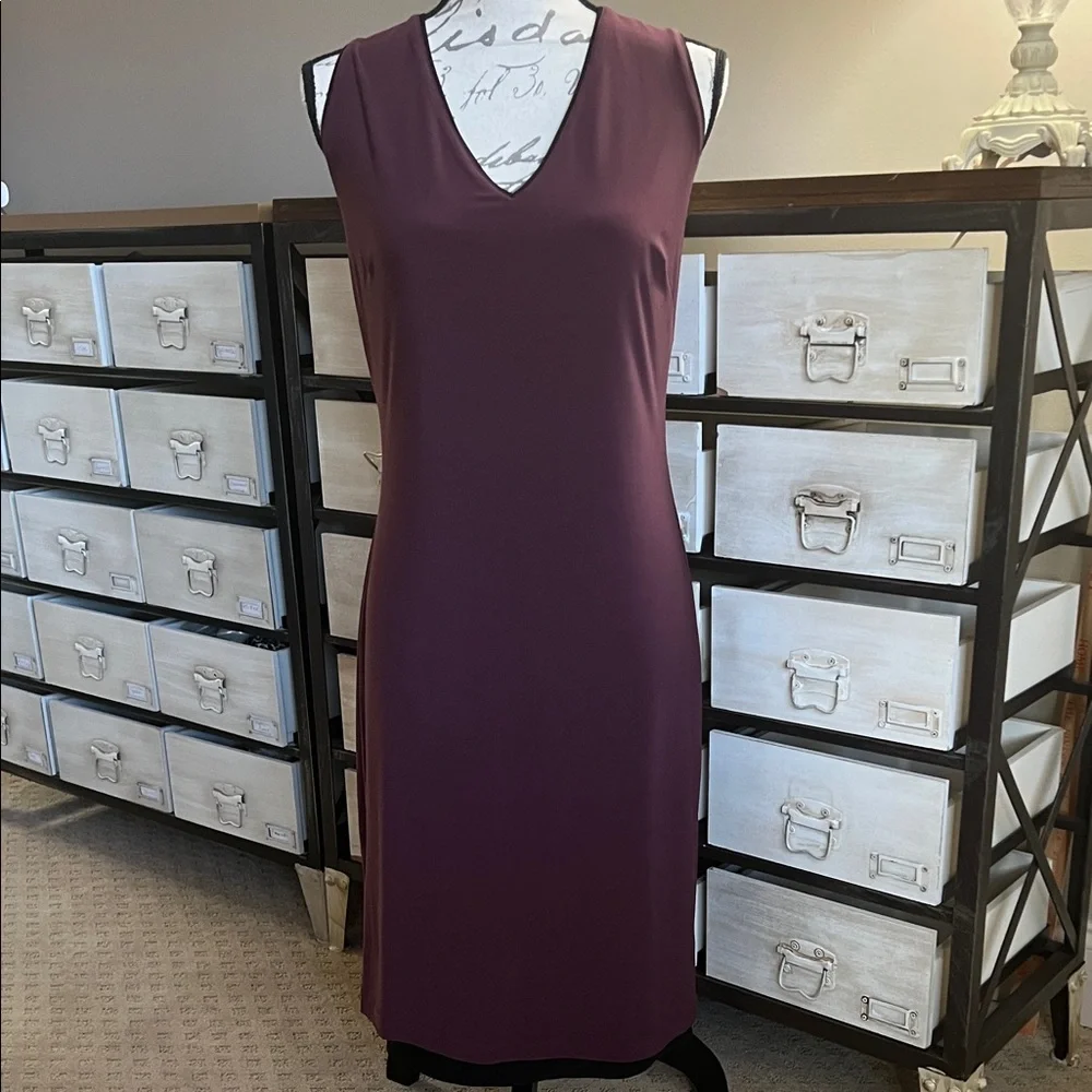 NEW White House Black Market Burgundy Leopard Animal Print Reversible Dress - Picture 4 of 10